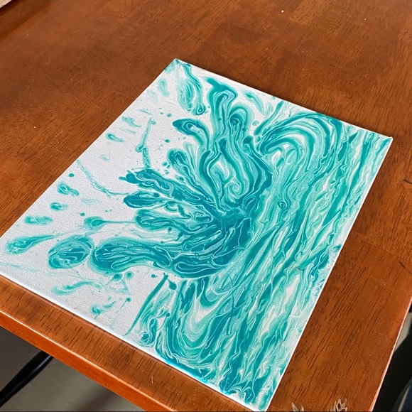Water drop Original pouring fluid painting hand made - Picture 2 of 4